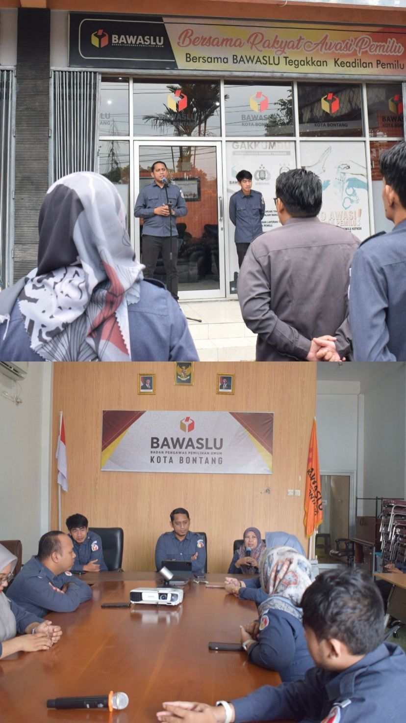 Bawaslu Bontang melaksankan Apel dan Rapat Internal Rutin awal pekan, Senin (28/7/2025).