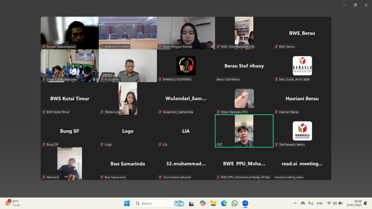 Zoom Metting Evaluasi Hasil Rekapitulasi PDPB, Selasa (8/7/2025)