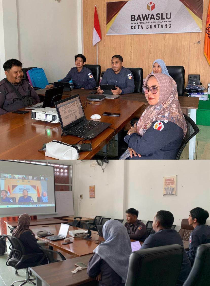 Bawaslu Kota Bontang mengikuti kegiatan tahapan Wawancara, Monitoring dan Evaluasi (Monev) Keterbukaan Informasi Publik (KIP), Selasa (12/8/2025)