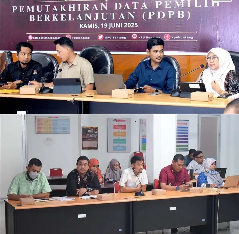 Bawaslu Kota Bontang menghadiri Rapat Koordinasi (Rakor) Pemutakhiran Data Pemilih Berkelanjutan (PDPB) yang dilaksanakan Komisi Pemilihan Umum (KPU) Kota Bontang, Kamis (19/6/2025) di Ruang Rapat Husni Kamil Manik KPU Bontang.