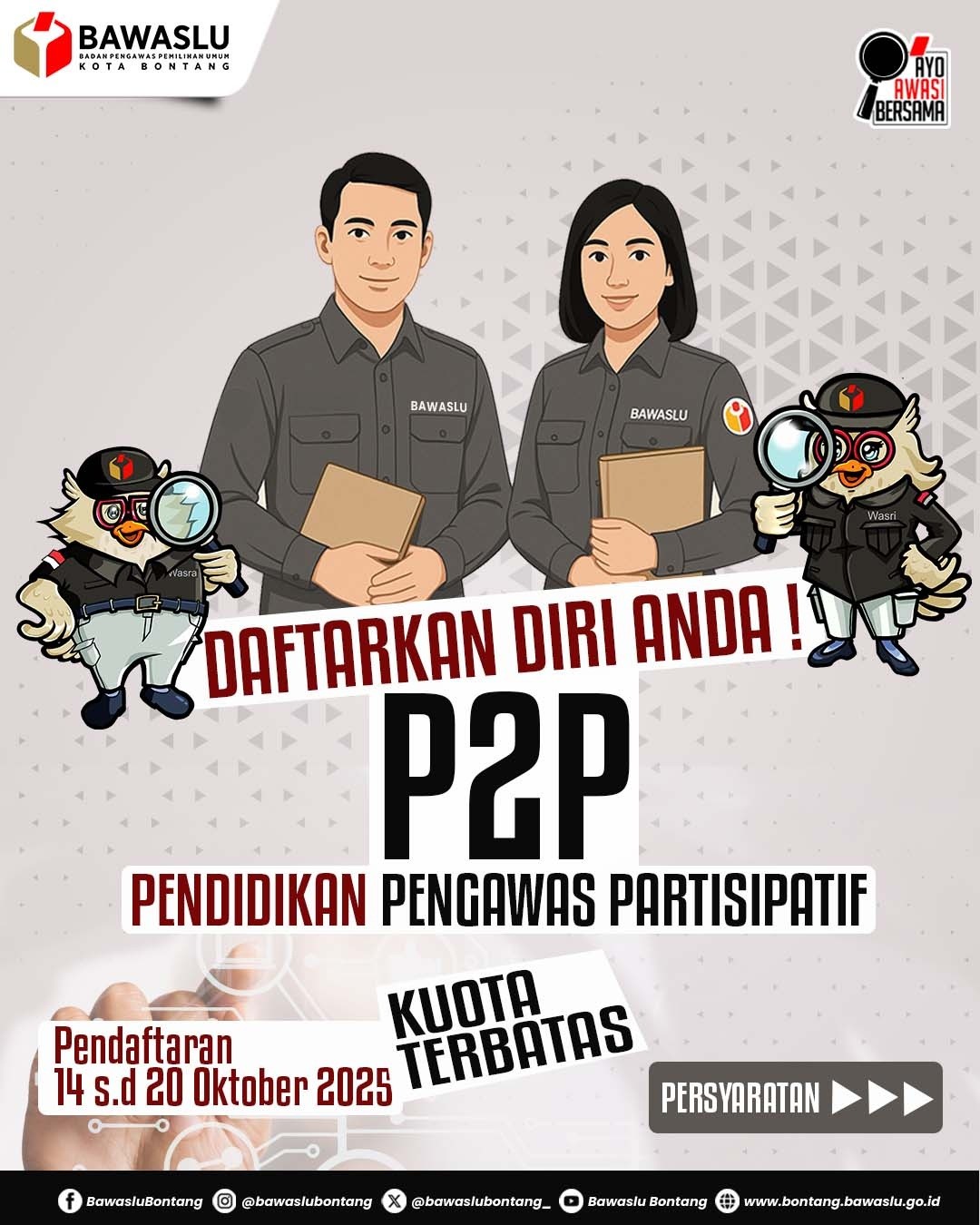 YUK, JADI BAGIAN PENGAWAS PARTISIPATIF, DAFTARKAN DIRI ANDA!