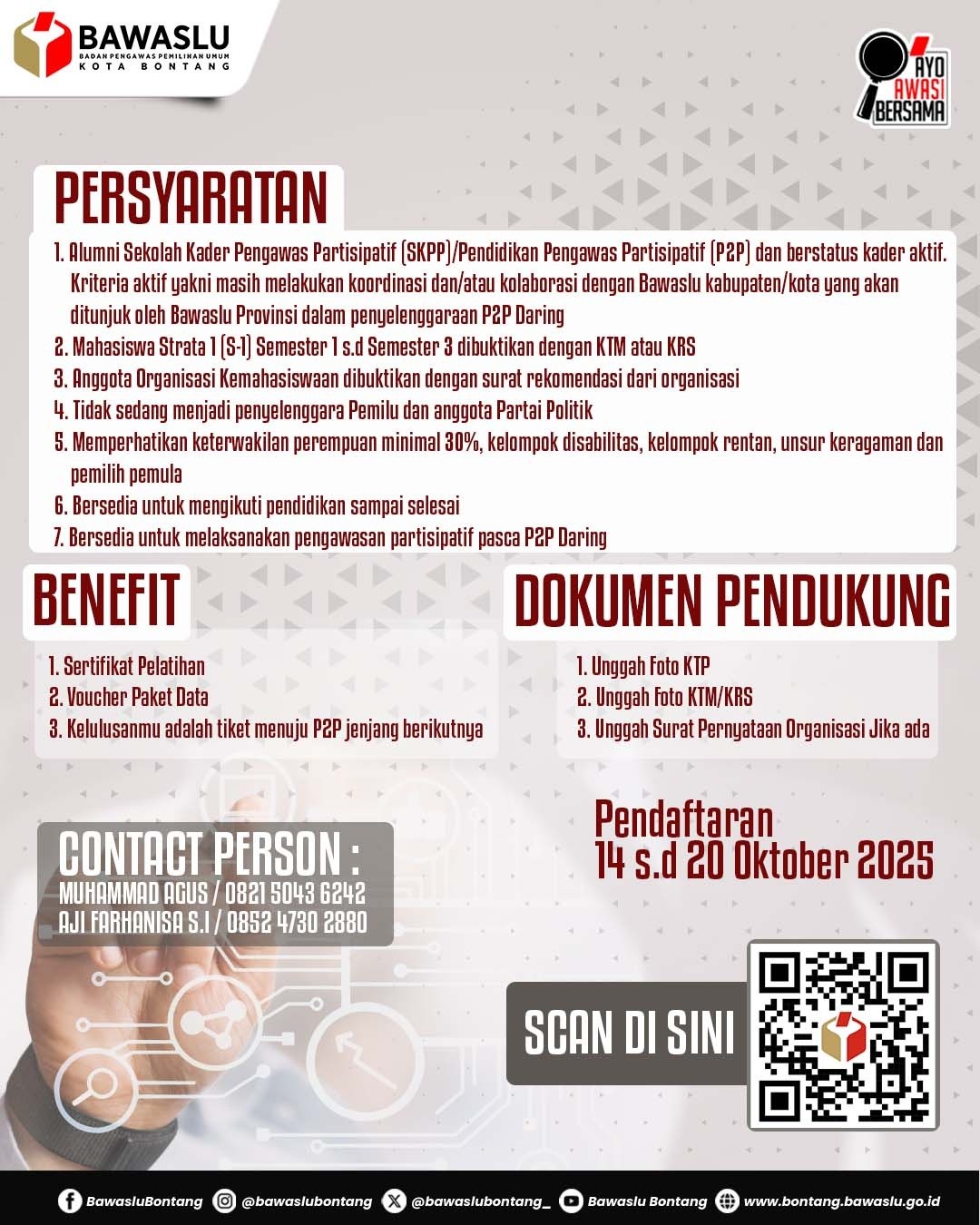 YUK, JADI BAGIAN PENGAWAS PARTISIPATIF BAWASLU