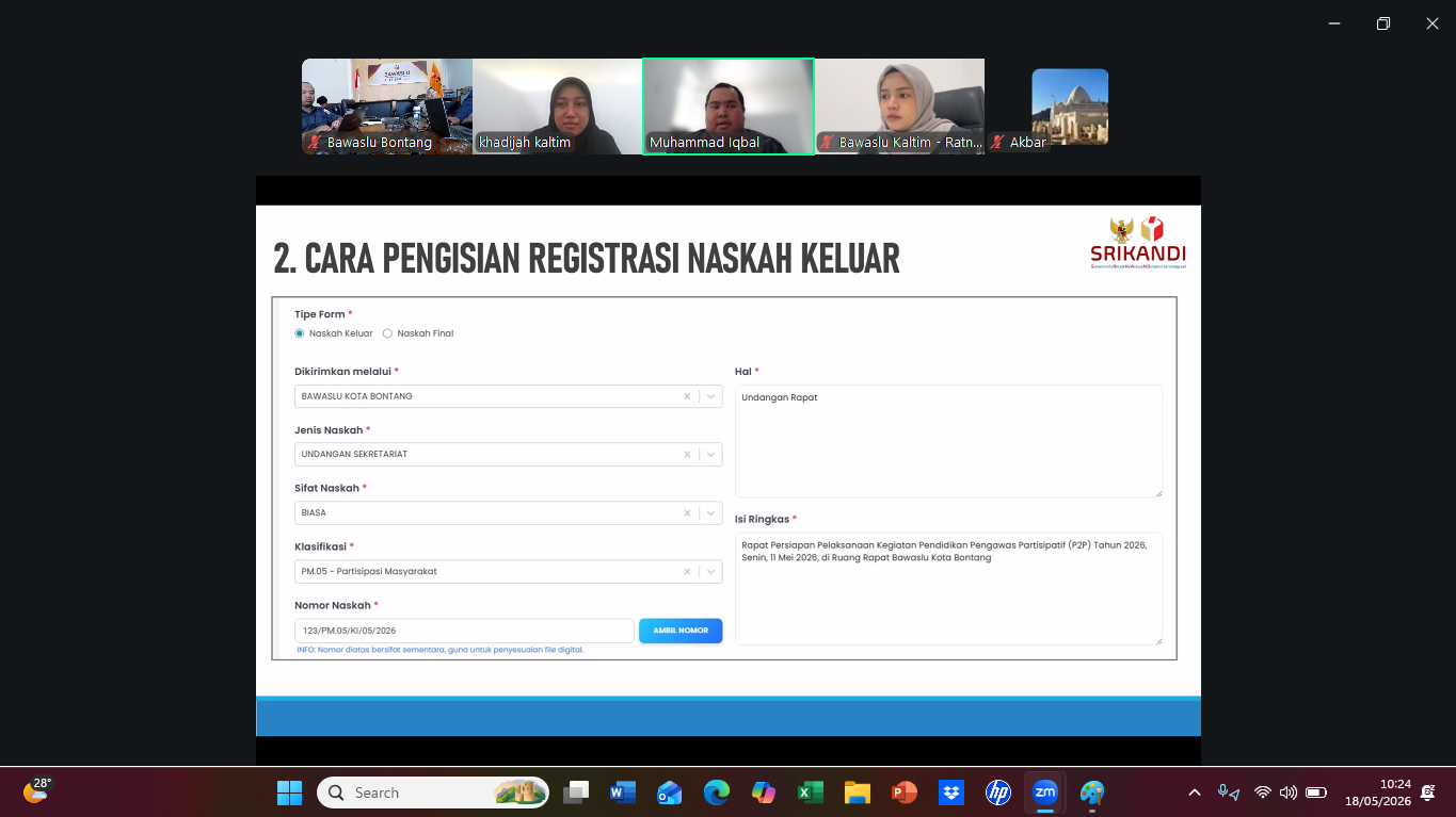 Bimtek Sriakndi, 18 Mei 2026