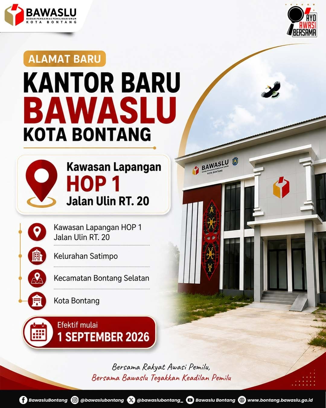 Alamat bau Kantor Bawaslu Kota Bontang