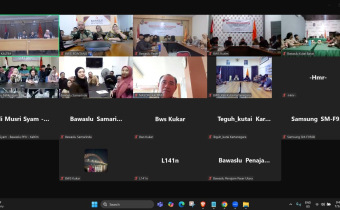 Rapat Pembinaan dan Penguatan Kelembagaan yang diselenggarakan oleh Bawaslu Provinsi Kalimantan Timur secara daring pada Kamis (3/7/2025)