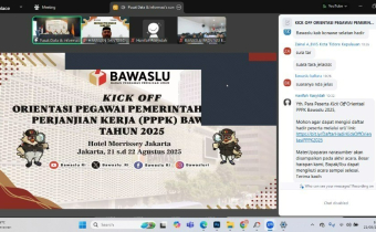 Pegawai Pemerintah Dengan Perjanjian Kerja (PPPK) Bawaslu Kota Bontang mengikuti Kick Off Orientasi Pegawai Pemerintah dengan Perjanjian Kerja Bawaslu Tahun 2025, Kamis (21/08/2025) secara Daring.