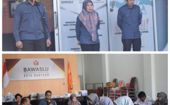 Apel dan rapat internal rutin Bawaslu Kota Bontang sebelum melakukan aktifitas tugas, Senin (1/9/2025).