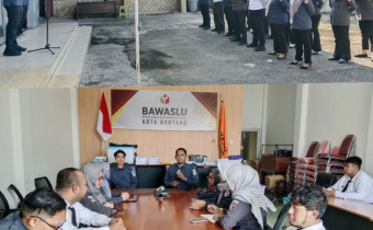 Bawaslu Kota Bontang melaksanakan Apel dan briefing rutin setiap awal pekan sebelum melaksanakan aktifitas tugas, Senin (29/9/2025).